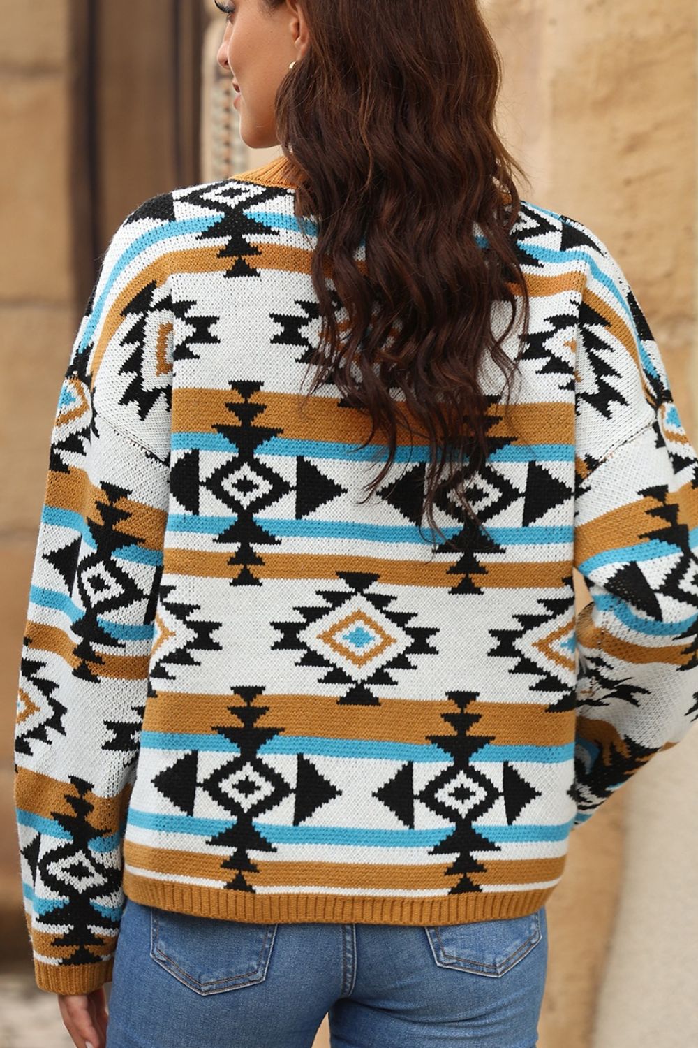 Geometric Round Neck | Long Sleeve Sweater