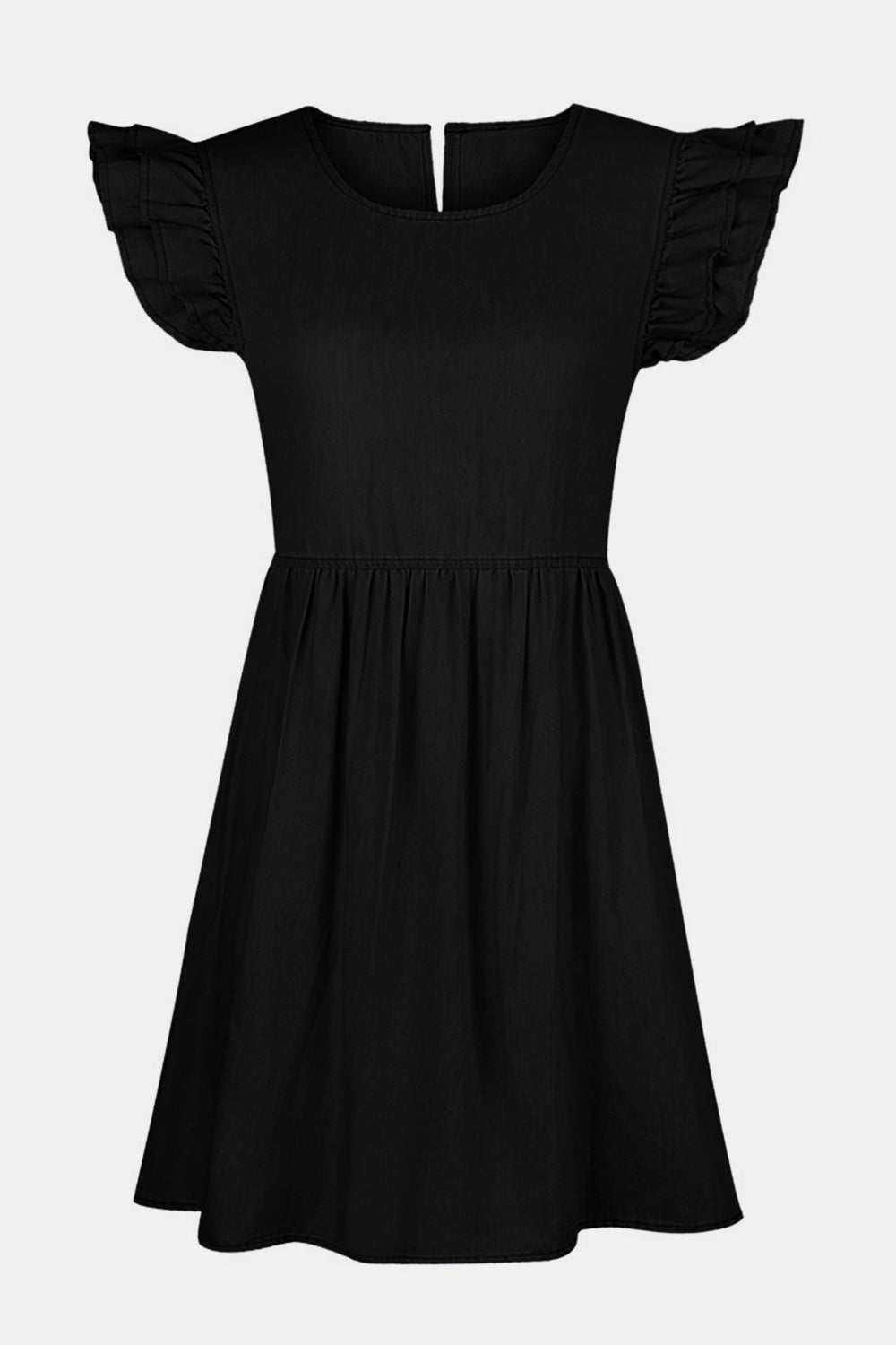 Ruffled Cap Sleeve Denim | Dress