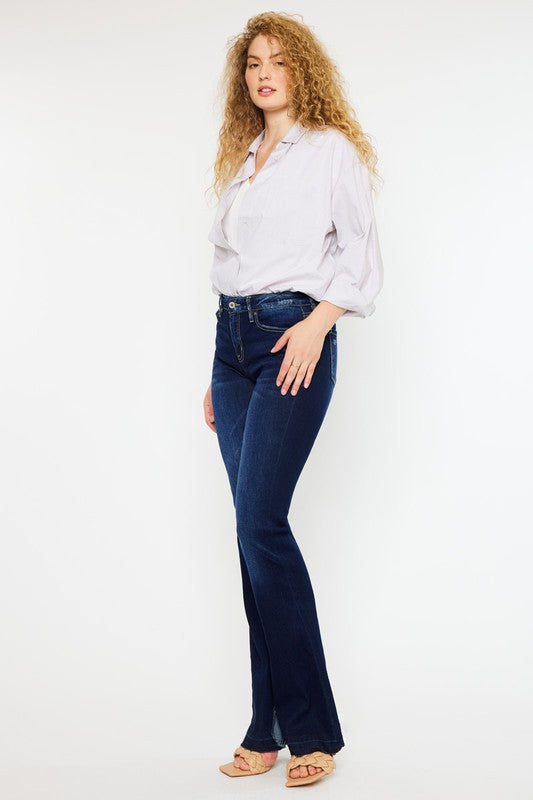 Mid Rise Hem Detail Flare | Jeans