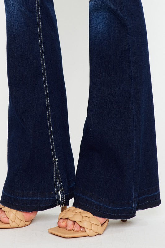 Mid Rise Hem Detail Flare | Jeans