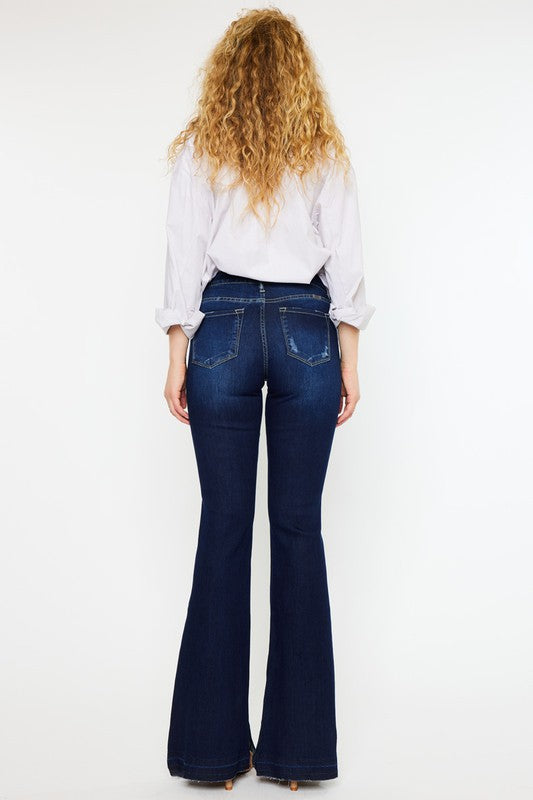 Mid Rise Hem Detail Flare | Jeans