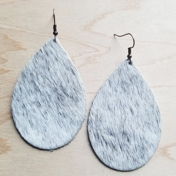 White/Gray Hair on Hide | Earrings