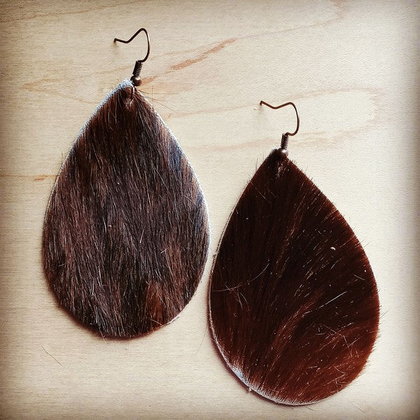 Brown Hair on Hide | Earrings