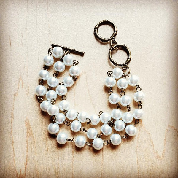 Pearl Triple Strand | Bracelet