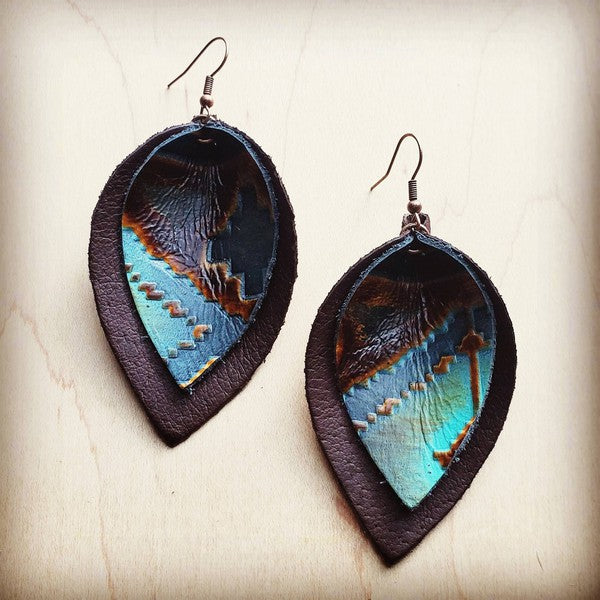 Blue Navajo Double Stacked | Earrings