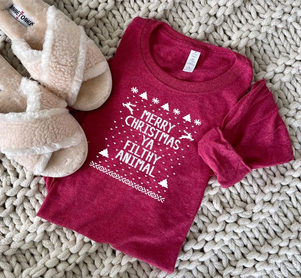 Merry Christmas Ya Filthy Animal | Long Sleeve Tee