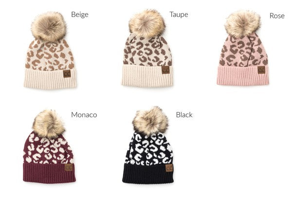 Leopard Print | Pom Beanie