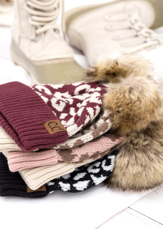 Leopard Print | Pom Beanie