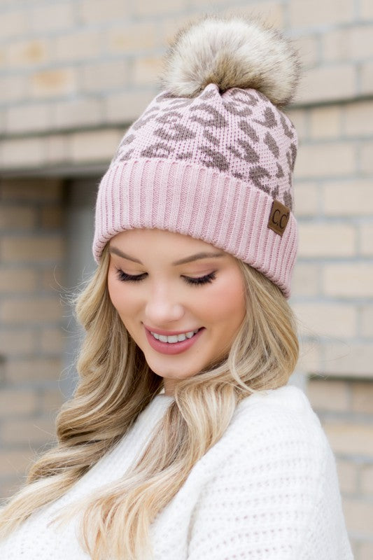 Leopard Print | Pom Beanie