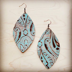 Leather Turquoise & Brown | Earrings