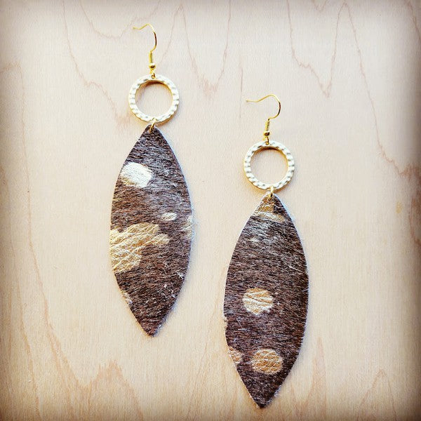 Narrow Hair on Hide Metallic | Earrings