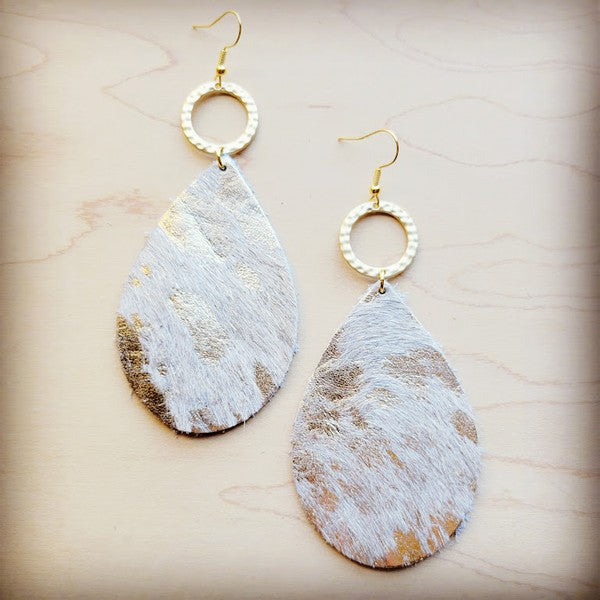 White Metallic w/ Gold Hoop | Earrings