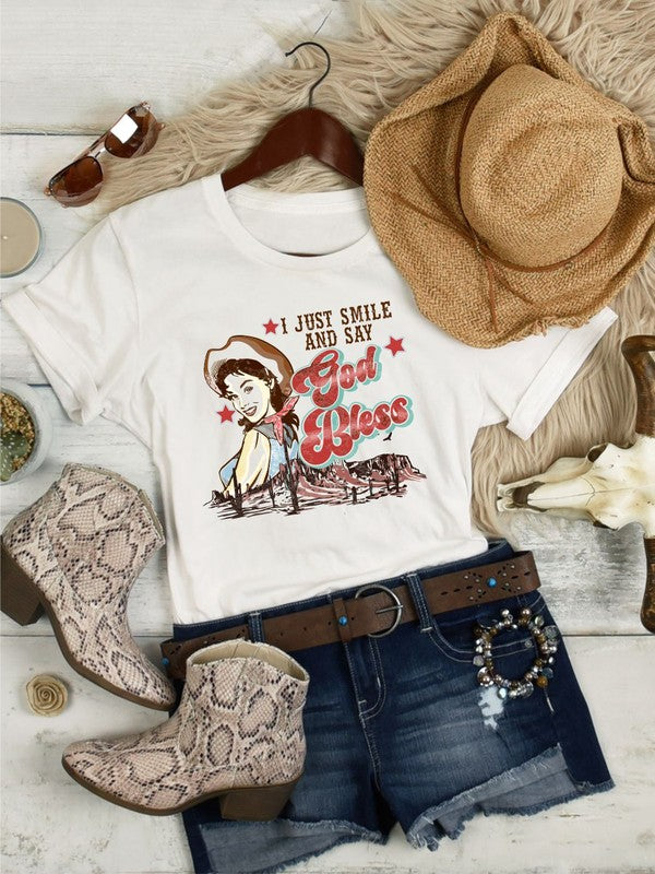 Smile and Say God Bless | Graphic Tee