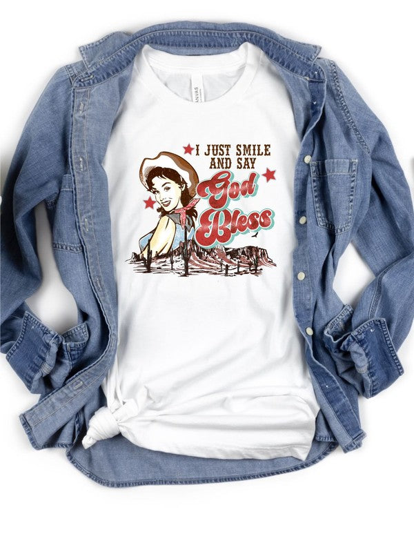 Smile and Say God Bless | Graphic Tee