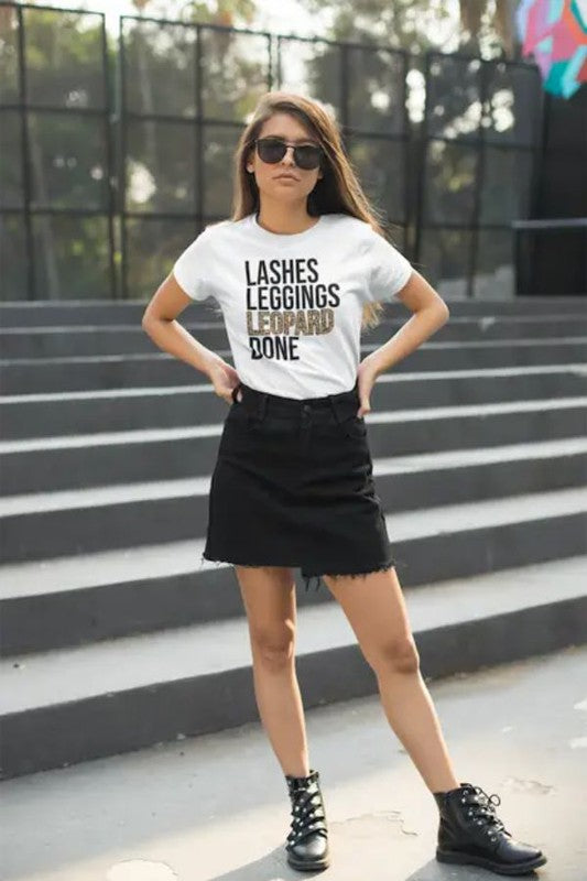 Lashes Leggings Leopard Done | Tee