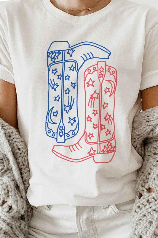 Red White & Boots | Graphic Tee
