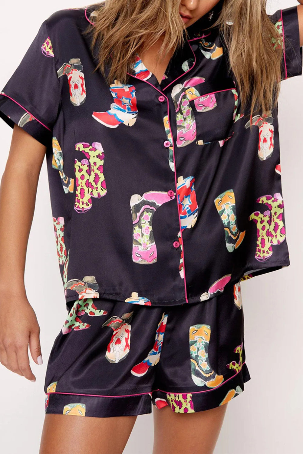 Boots Print | Shirt and Shorts Pajama Set