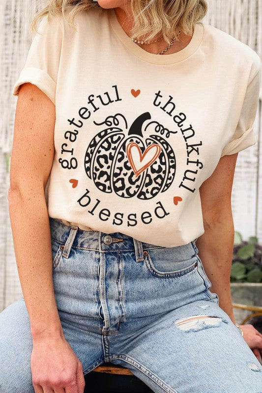 Grateful Thankful Blessed | Graphic Tee