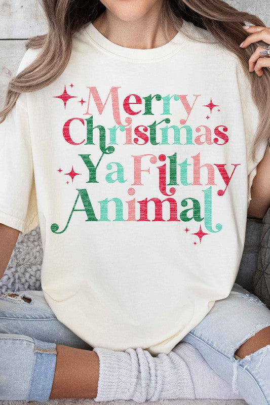 Merry Christmas Ya Filthy Animal | Graphic Tee