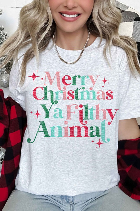 Merry Christmas Ya Filthy Animal | Graphic Tee