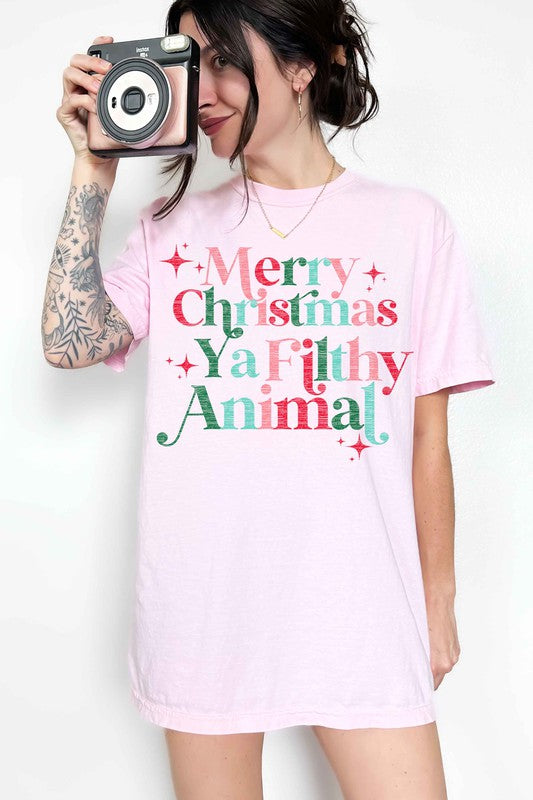 Merry Christmas Ya Filthy Animal | Graphic Tee
