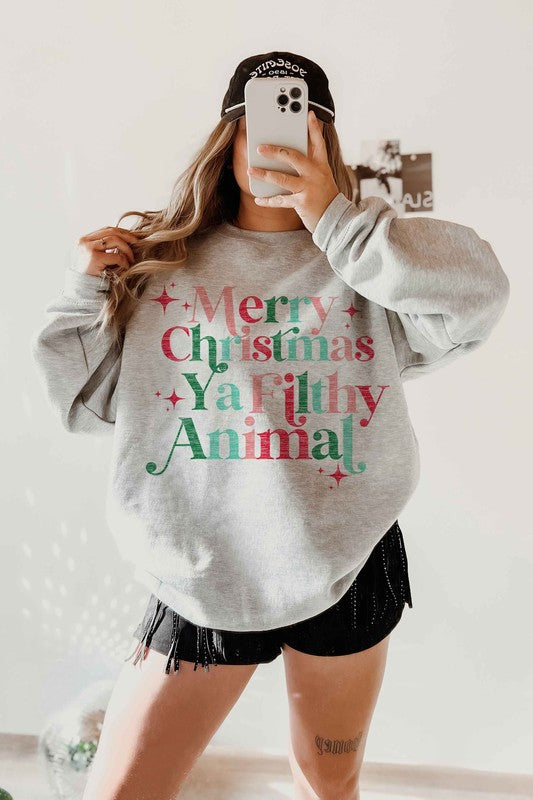 Merry Christmas Ya Filthy Animal | Sweatshirt