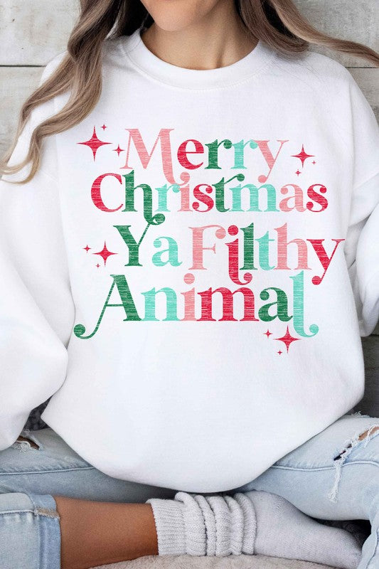 Merry Christmas Ya Filthy Animal | Sweatshirt