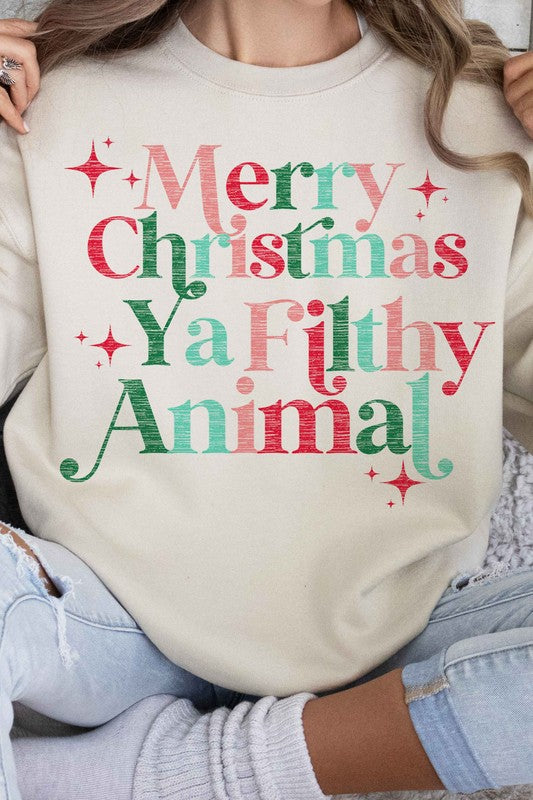 Merry Christmas Ya Filthy Animal | Sweatshirt