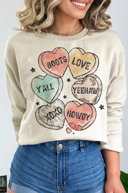 Cowboy Candy Hearts | Sweatshirt
