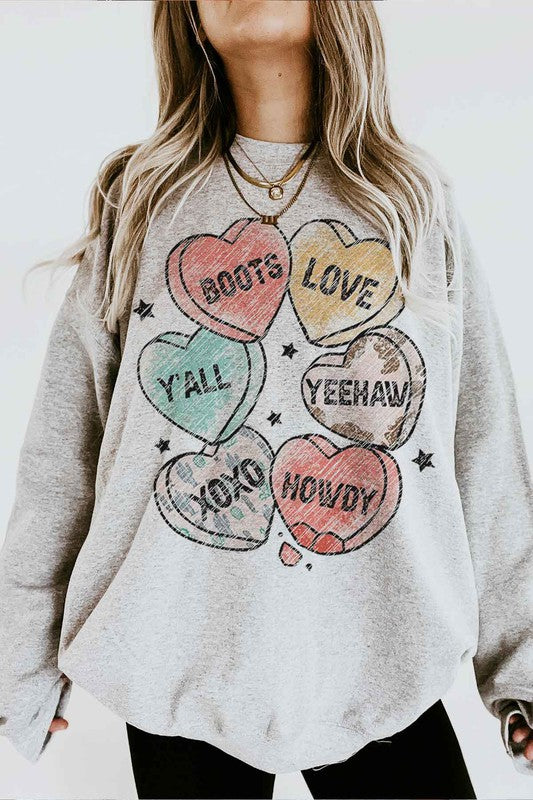 Cowboy Candy Hearts | Sweatshirt