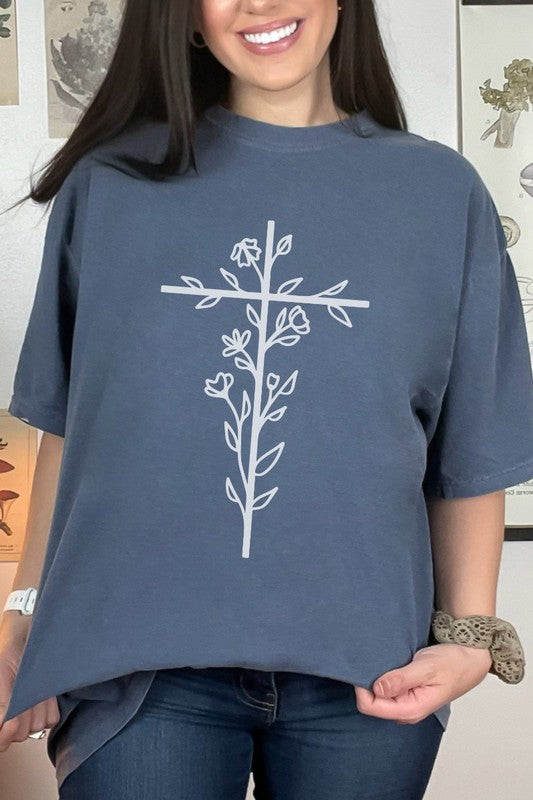 Floral Cross | Graphic Tee