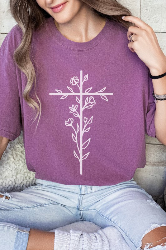 Floral Cross | Graphic Tee