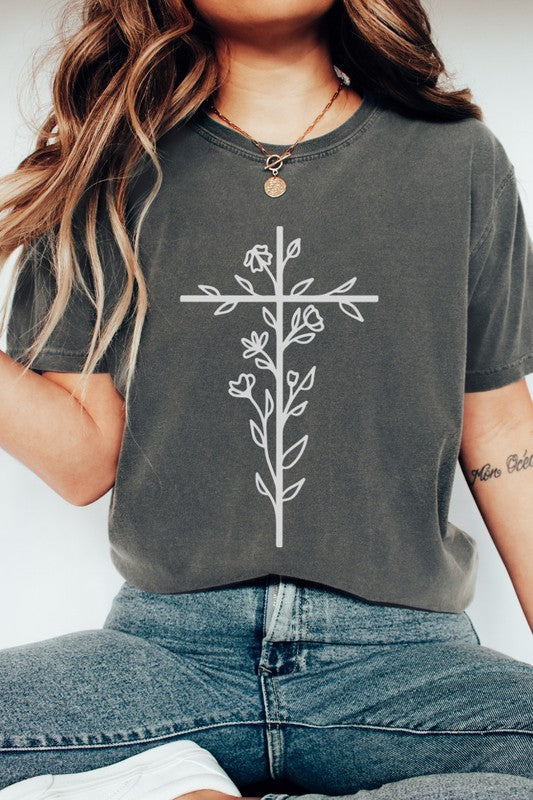 Floral Cross | Graphic Tee