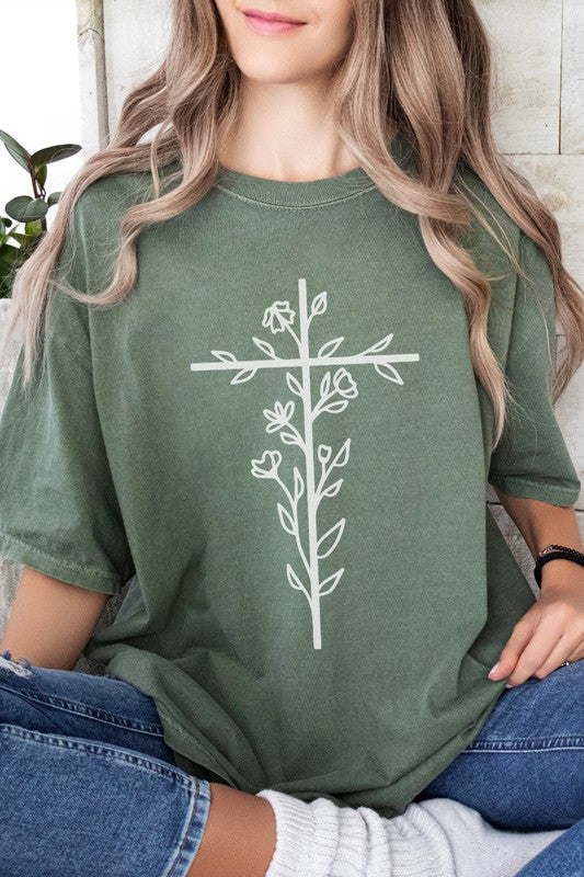 Floral Cross | Graphic Tee