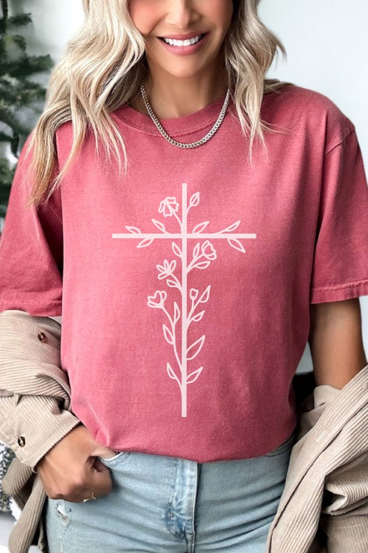 Floral Cross | Graphic Tee