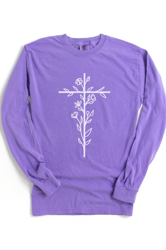 Floral Cross | Long Sleeve Graphic Tee