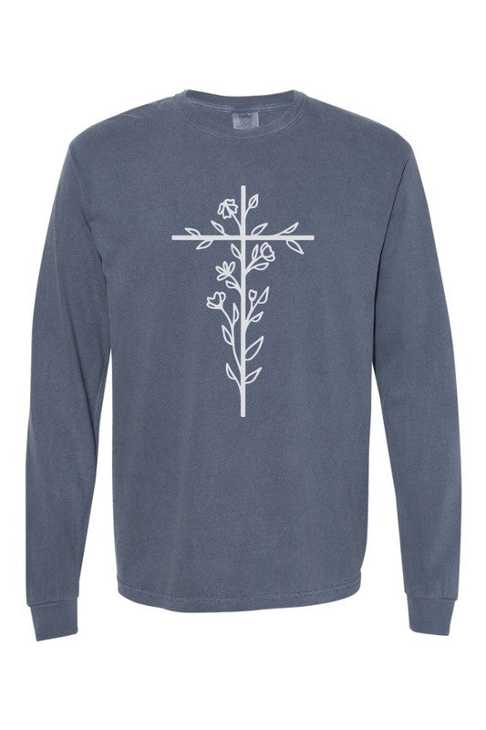 Floral Cross | Long Sleeve Graphic Tee