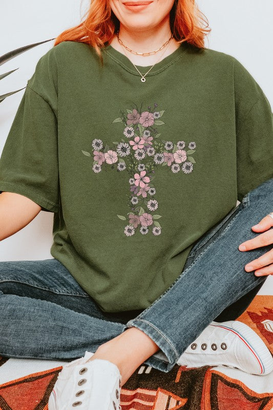Floral Cross | Graphic Tee