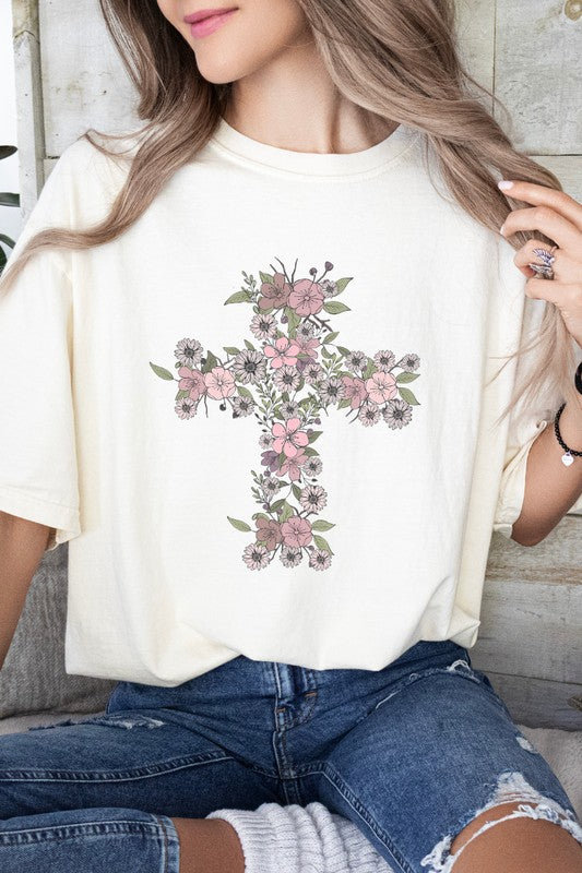 Floral Cross | Graphic Tee