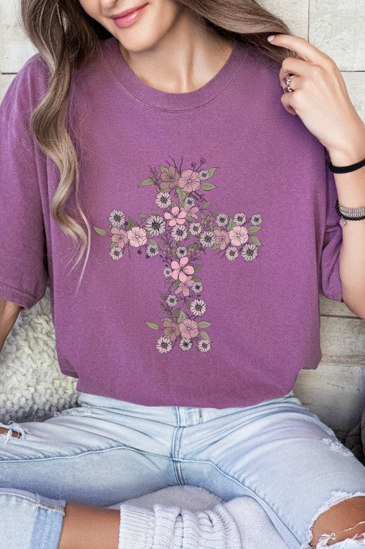 Floral Cross | Graphic Tee