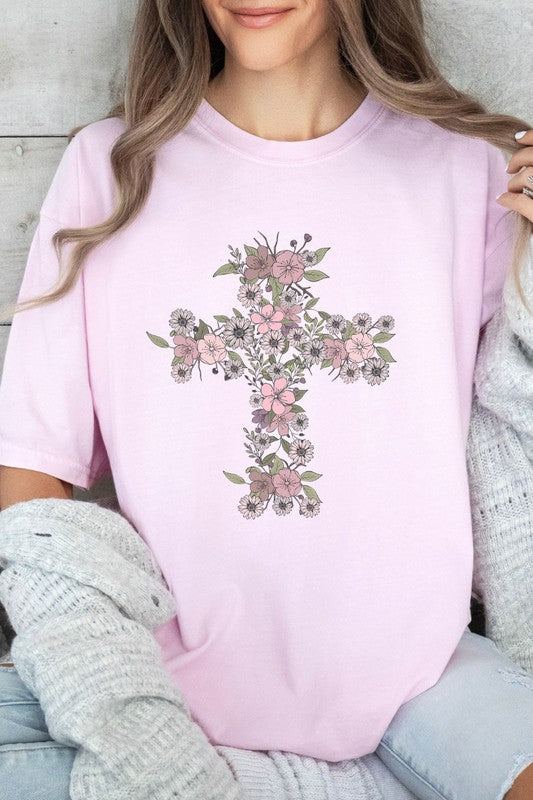 Floral Cross | Graphic Tee