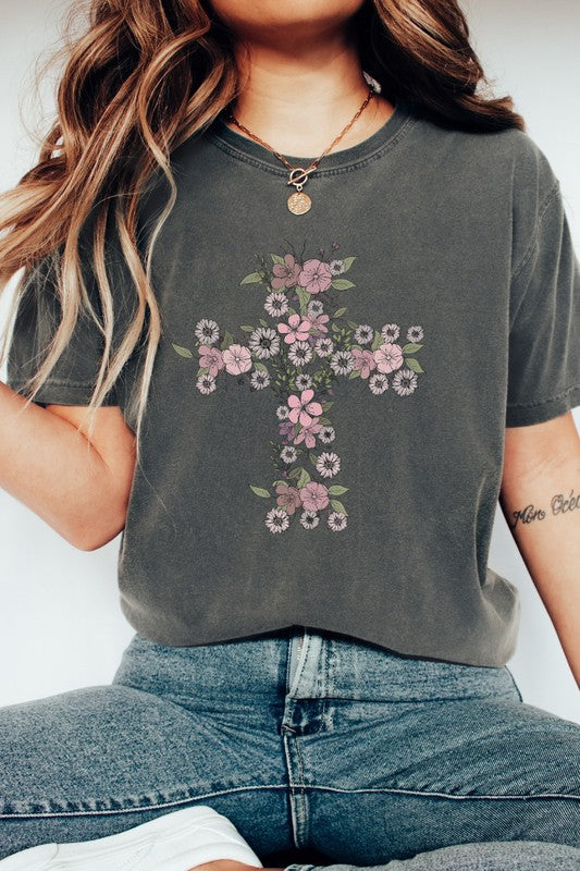 Floral Cross | Graphic Tee