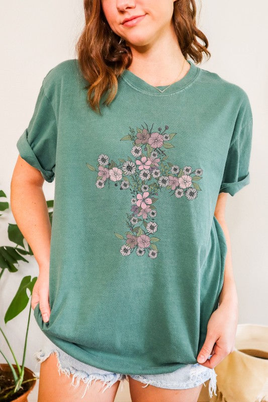 Floral Cross | Graphic Tee