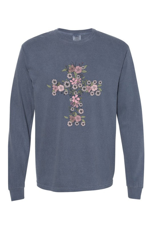 Floral Cross | Long Sleeve Graphic Tee