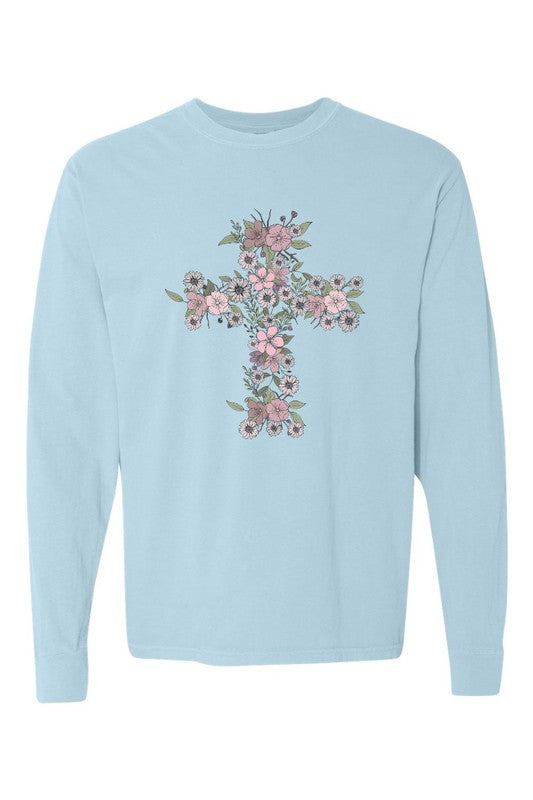 Floral Cross | Long Sleeve Graphic Tee