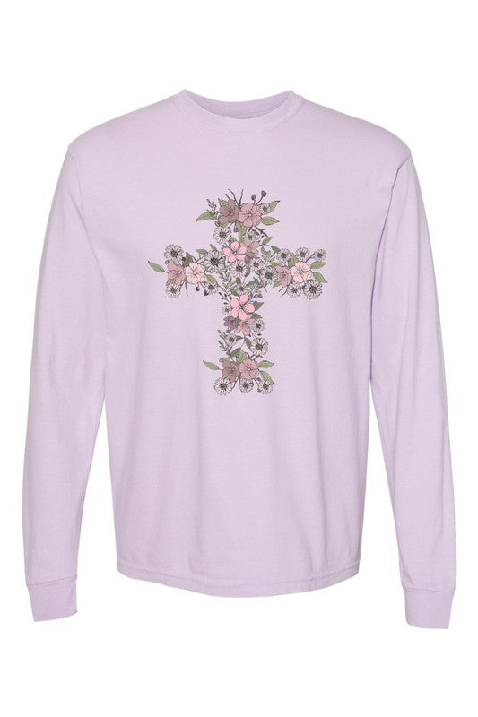 Floral Cross | Long Sleeve Graphic Tee