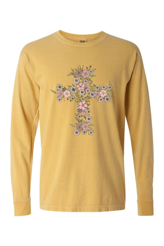 Floral Cross | Long Sleeve Tee