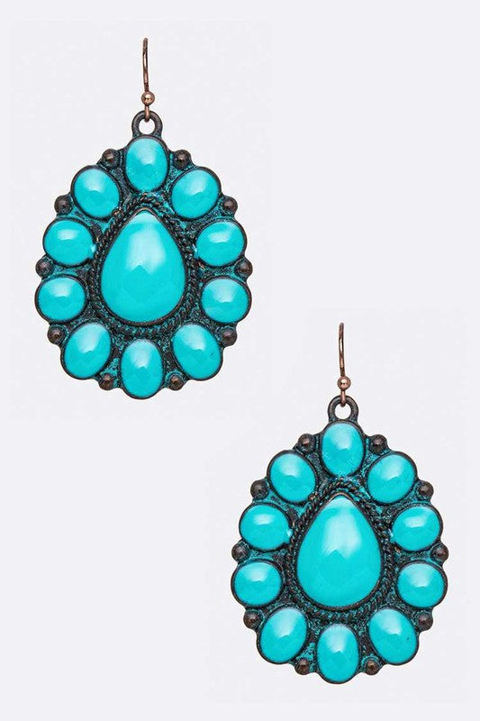 Western Faux Turquoise | Earrings