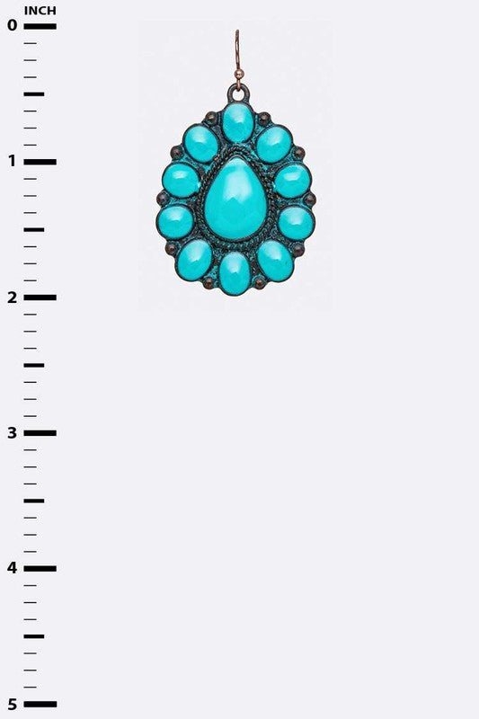 Western Faux Turquoise | Earrings