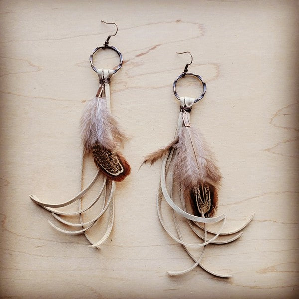 Boho Bone Deer Skin | Tassel Earrings